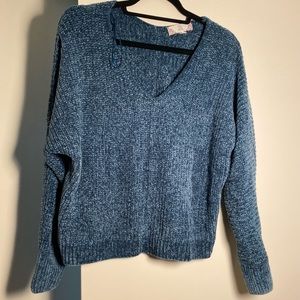 Pink Rose blue super soft v-neck sweater